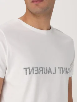 T-shirt in cotone con logo Saint Laurent