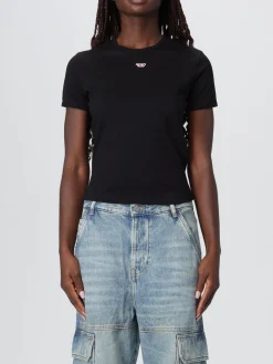 T-shirt in cotone con logo Oval D Diesel