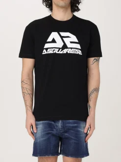 T-shirt in cotone con maxi logo Dsquared2