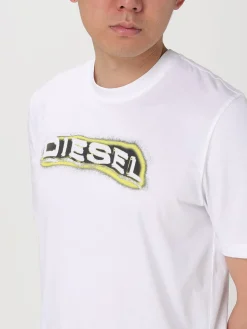 T-shirt in cotone con maxi logo Diesel
