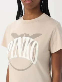 T-shirt in cotone con maxi logo Love Birds Pinko