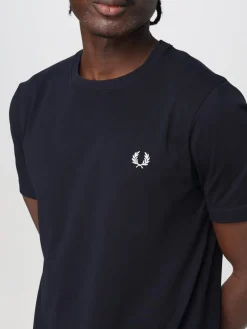 T-shirt in cotone con mini logo Fred Perry