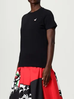 T-shirt in cotone con mini logo Moschino Couture