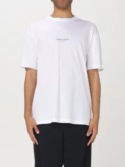 T-shirt in cotone con mini logo Giorgio Armani