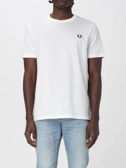 T-shirt in cotone con mini logo Fred Perry
