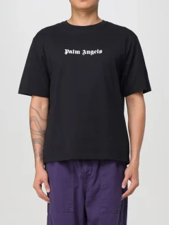 T-shirt in cotone con mini logo Palm Angels