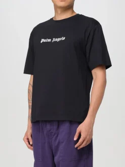 T-shirt in cotone con mini logo Palm Angels