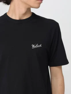 T-shirt in cotone con mini logo Woolrich
