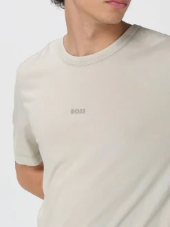 T-shirt in cotone con mini logo Boss