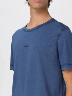 T-shirt in cotone con mini logo Boss