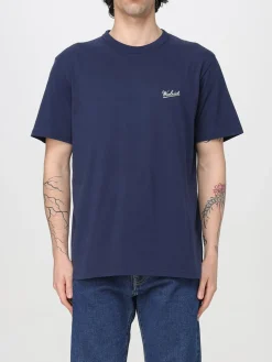 T-shirt in cotone con mini logo Woolrich