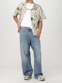 T-shirt in cotone con mini logo Palm Angels