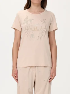 T-shirt in cotone con monogramma Liu Jo