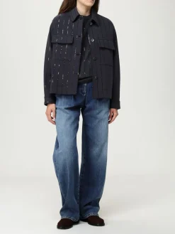 T-shirt in cotone con paillettes Brunello Cucinelli