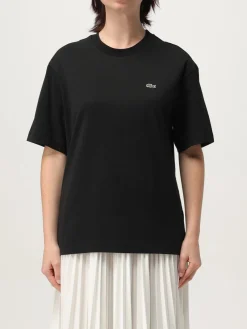 T-shirt in cotone con patch logo Lacoste