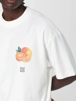 T-shirt in cotone con stampa grafica Hugo