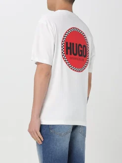 T-shirt in cotone con stampa logo Hugo
