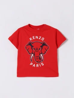 T-shirt in cotone con stampa Elefante Kenzo Kids