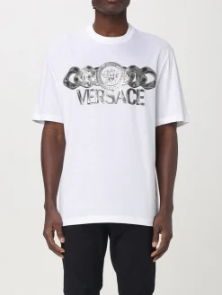 T-shirt in cotone con stampa grafica Versace