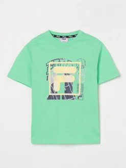 T-shirt in cotone con stampa logo Fila