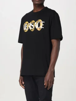 T-shirt in cotone con stampa grafica Versace