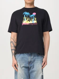 T-shirt in cotone con stampa grafica Palm Angels