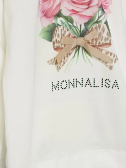 T-shirt in cotone con stampa floreale Monnalisa