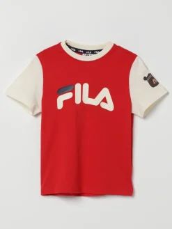 T-shirt in cotone con stampa logo Fila