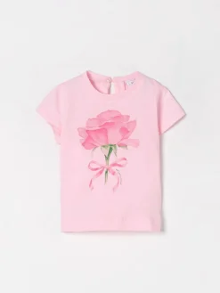 T-shirt in cotone con stampa floreale Monnalisa