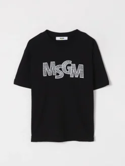 T-shirt in cotone con stampa logo MSGM Kids