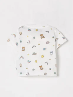 T-shirt in cotone con stampa Teddy all-over Moschino