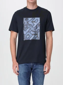 T-shirt in cotone con stampa logo Boss