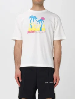T-shirt in cotone con stampa grafica Palm Angels