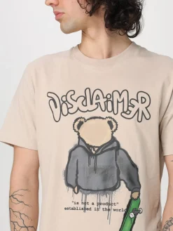T-shirt in cotone con stampa logo Disclaimer