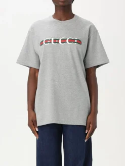 T-shirt in cotone con stampa Web Gucci