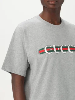 T-shirt in cotone con stampa Web Gucci