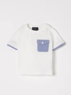 T-shirt in cotone con tasca a toppa Fay Junior