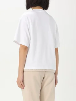 T-shirt in cotone con toppe e zip Moorer