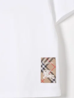 T-shirt in cotone con toppa check Burberry