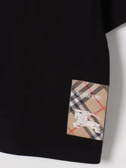T-shirt in cotone con toppa check Burberry
