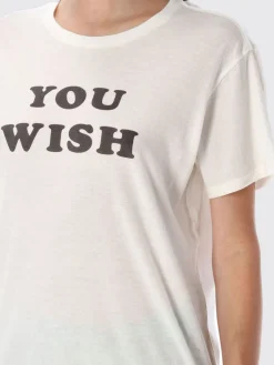 T-shirt in cotone e cashmere con slogan R13