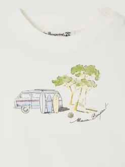 T-shirt in cotone organico stampata Bonpoint