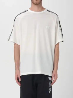 T-shirt in cotone over con bande e logo Y-3