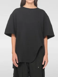 T-shirt in cotone over con logo ricamato The Attico