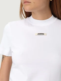 T-shirt in cotone slim con logo Jacquemus
