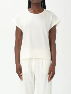 T-shirt in cotone stretch con logo Liu Jo