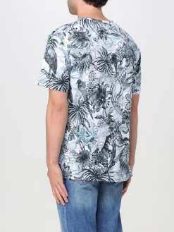 T-shirt in cotone zebrato con logo Just Cavalli