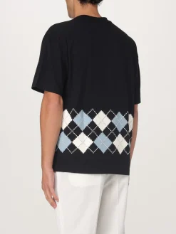 T-shirt in jersey di cotone con disegno Argyle Hugo
