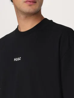 T-shirt in jersey di cotone con disegno Argyle Hugo