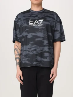 T-shirt in poliestere con logo EA7